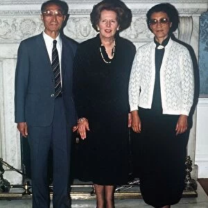 Prime Minister Margaret Thatcher at number 10 Downing Street with the Chinese Minister of