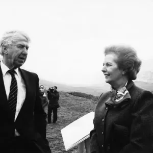 Margaret Thatcher with Peter Walker in Rhondda Valley Print 1989 Margaret Thatcher with Peter Walker in Rhondda Valley Print 1989