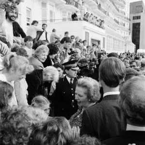 Print of Margaret Thatcher at Brighton Hotel Reopening Print of Margaret Thatcher at Brighton Hotel Reopening