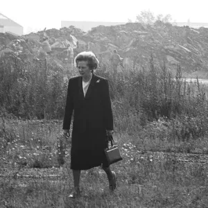 Prime Minister Margaret Thatcher seen here at what remains of the Head Wrightson works in Prime Minister Margaret Thatcher seen here at what remains of the Head Wrightson works in