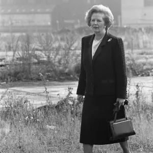 Prime Minister Margaret Thatcher seen here at what remains of the Head Wrightson works in Prime Minister Margaret Thatcher seen here at what remains of the Head Wrightson works in