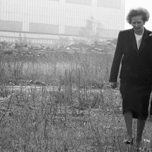 Prime Minister Margaret Thatcher seen here at what remains of the Head Wrightson works in Prime Minister Margaret Thatcher seen here at what remains of the Head Wrightson works in