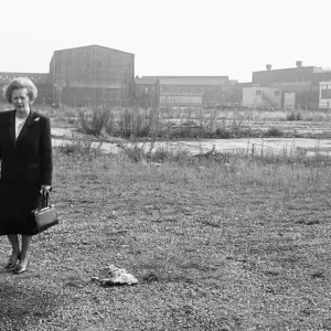 Prime Minister Margaret Thatcher seen here at what remains of the Head Wrightson works in Prime Minister Margaret Thatcher seen here at what remains of the Head Wrightson works in