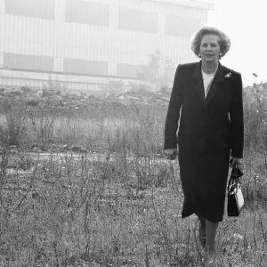Prime Minister Margaret Thatcher seen here at what remains of the Head Wrightson works in Prime Minister Margaret Thatcher seen here at what remains of the Head Wrightson works in