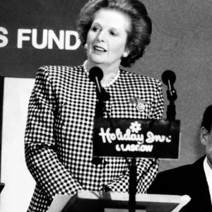 Margaret Thatcher at Newspaper Press Fund Lunch Print 1989