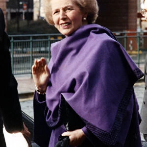 Prime Minister Margaret Thatcher at St Enoch Centre in Scotland 9th March 1990
