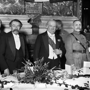 Le Premier ministre, M. David Lloyd George au banquet national gallois à l'hôtel Cecil.