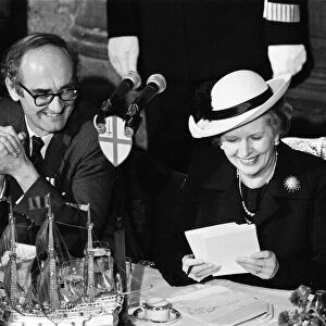 The Prime Minister Mrs Margaret Thatcher at the Luncheon held for the Falklands heroes at