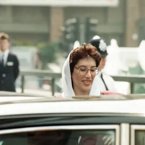 Prime Minister of Pakistan Benazir Bhutto during her visit to London. 6th July 1989 Prime Minister of Pakistan Benazir Bhutto during her visit to London. 6th July 1989
