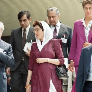 Prime Minister of Pakistan Benazir Bhutto during her visit to London. 6th July 1989 Prime Minister of Pakistan Benazir Bhutto during her visit to London. 6th July 1989