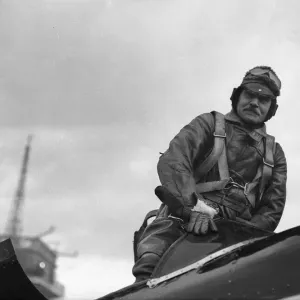 Prime Minister Ramsay MacDonald seen here climbing aboard a Fairey 3F aircraft of number Prime Minister Ramsay MacDonald seen here climbing aboard a Fairey 3F aircraft of number