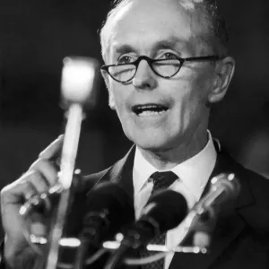 Prime Minister Sir Alec Douglas Home speaking at Bury, Lancashire. 3rd February 1964 Prime Minister Sir Alec Douglas Home speaking at Bury, Lancashire. 3rd February 1964