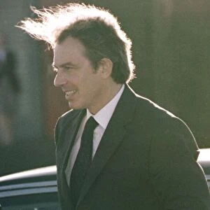 The Prime Minister Tony Blair leaves Heathrow Airport Dec 1999 for Helsinki