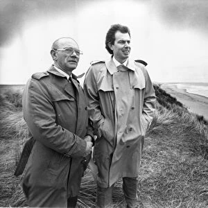 Prime Minister Tony Blair with Wansbeck MP Jack Thompson at Druridge Bay