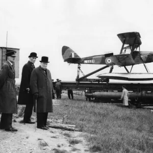 The Prime Minister, Winston Churchill, with Captain D. Margesson The Prime Minister, Winston Churchill, with Captain D. Margesson