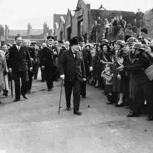 Winston Churchill Tours Birmingham in 1941 Print Winston Churchill Tours Birmingham in 1941 Print