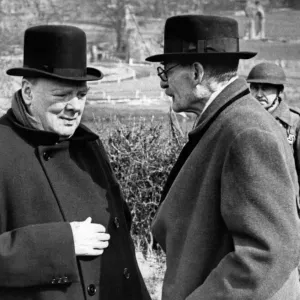 Prime Minister Winston Churchill pictured during a visit to Yorkshire to inspect an Prime Minister Winston Churchill pictured during a visit to Yorkshire to inspect an