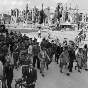 Prime Minister Winston Churchill tours the ruined city of Berlin at the end of the Second Prime Minister Winston Churchill tours the ruined city of Berlin at the end of the Second