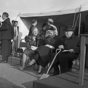 Former Prime Minister Winston Churchill and his wife Clementine in a Print Former Prime Minister Winston Churchill and his wife Clementine in a Print
