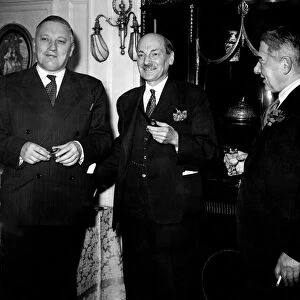 The Prime MinisterClement Attlee (Centre) with Mr. Arthur Cousins and Mr. Percy Cudlipp