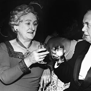 Prime Mister Harold Wilson toasting with the Lord Mayor of Liverpool, Mrs Ethel Wormald
