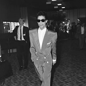 Prince, american singer, at London Heathrow Airport, leaving for The Netherlands