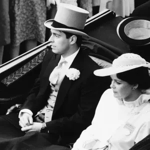 Prince Andrew, Duke of York, with the Duchess of Roxburghe June 1981 Prince Andrew, Duke of York, with the Duchess of Roxburghe June 1981