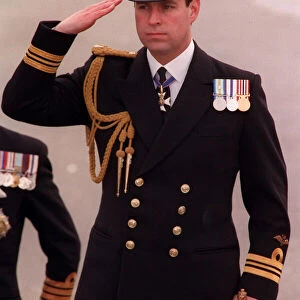 Prince Andrew inspects Sea Scouts at Trafalgar Square during the annual