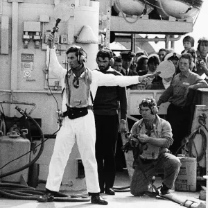 Prince Charles as Batman, HMS Jupiter Flight Deck Print 1974