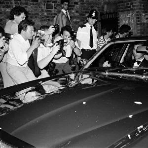 Prince Charles arriving at Prince Andrews stag party. 15th July 1986