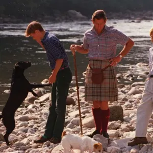 Prince Charles with Princes William and Harry Print 1997 Prince Charles with Princes William and Harry Print 1997