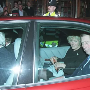 Prince Charles and Camilla Parker Bowles leaving the Albery Theatre in London after