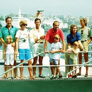Prince Charles and Diana, Princess of Wales enjoy a summer holiday in Majorca with their