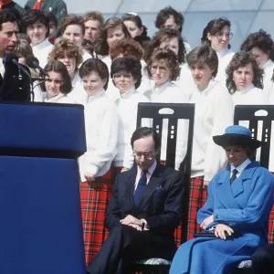 Prince Charles giving a speech at the opening ceremony of the Glasgow Garden Festival