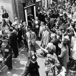 Prince Charles is greeted by large crowds after visiting Captain Cook