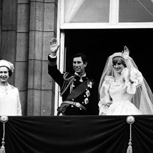 Prince Charles and Lady Diana Spencer with Queen Elizabeth II