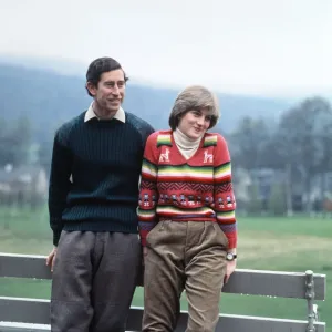Prince Charles and Lady Diana at Balmoral, May 1981 Print
