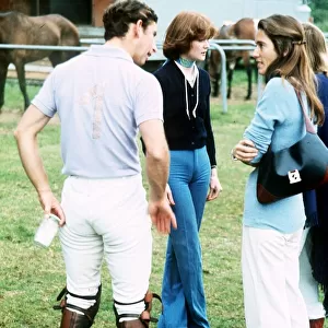 Prince Charles with Lady Sarah Spencer (blue jeans) and Mrs H