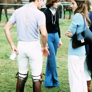 Prince Charles with Lady Sarah Spencer at Cowdray Park Polo 1977 Print