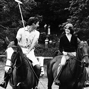 Prince Charles With Lady Sarah Spencer At A Polo Game At Cowdrey Park July 1977