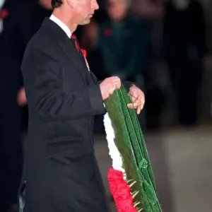 PRÍNCIPE CARLOS DEPOSITANDO CORONAS EN CEREMONIA DEL DOMINGO DE LA MEMORIA EN WHITEHALL - 1991 / 10353 PRÍNCIPE CARLOS DEPOSITANDO CORONAS EN CEREMONIA DEL DOMINGO DE LA MEMORIA EN WHITEHALL - 1991 / 10353