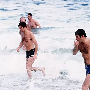 Prince Charles and Lesley Meadmore in Australia Swimming at Cottesloe Beach in