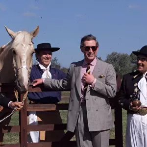 Prince Charles March 1999 meets Gauchos in Montevideo Uraguay