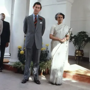 Prince Charles meets Indira Gandhi Print, 1980