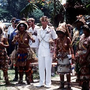 Prince Charles in Papua New Guinea crowned 10th Lapan of Manus August 1984