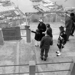 Prince Charles pictured in Gibraltar with the apes. 11th May 1954
