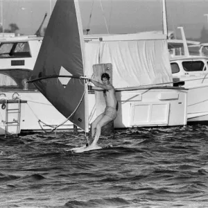 Prince Charles pictured windsurfing near Perth during his visit to Australia. March 1979 Prince Charles pictured windsurfing near Perth during his visit to Australia. March 1979