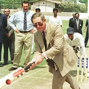 Prince Charles playing cricket in Sri Lanka on a state visit