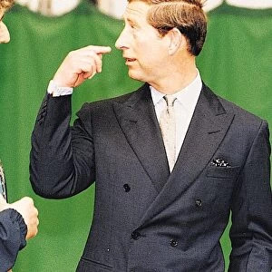 Prince Charles points finger nose Scotstoun Leisure Centre