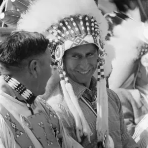 Prince Charles, Kainai Blood Indian Chief Print 1977